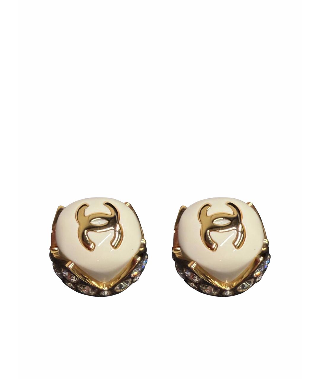 CHANEL Белые серьги, фото 1