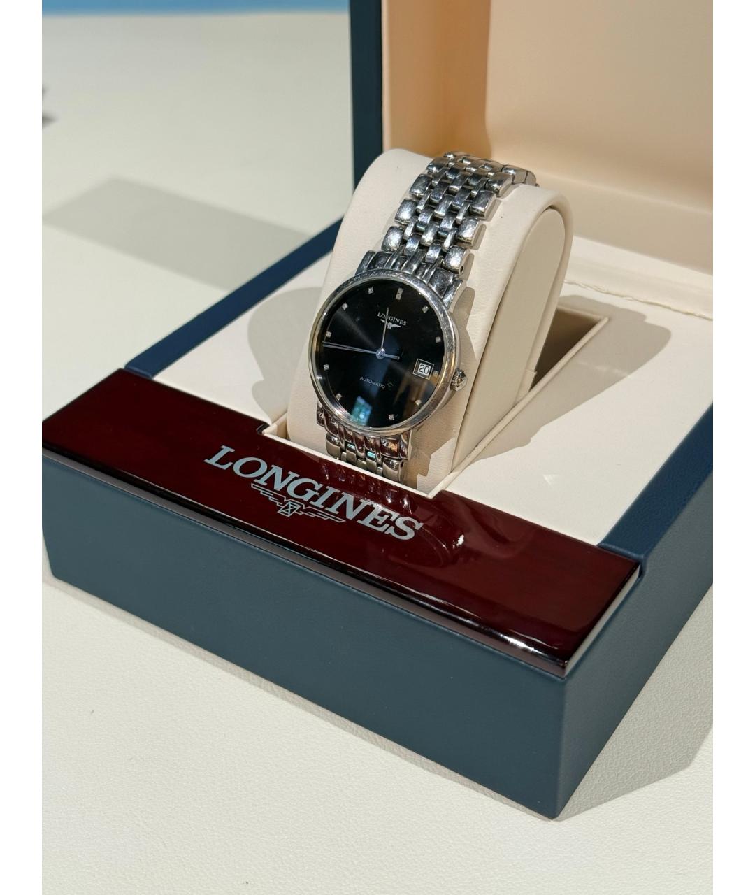 LONGINES Черные металлические часы, фото 5