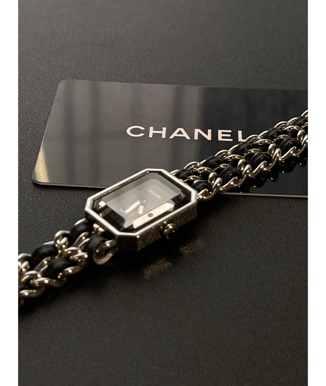 CHANEL Черные металлические часы, фото 4