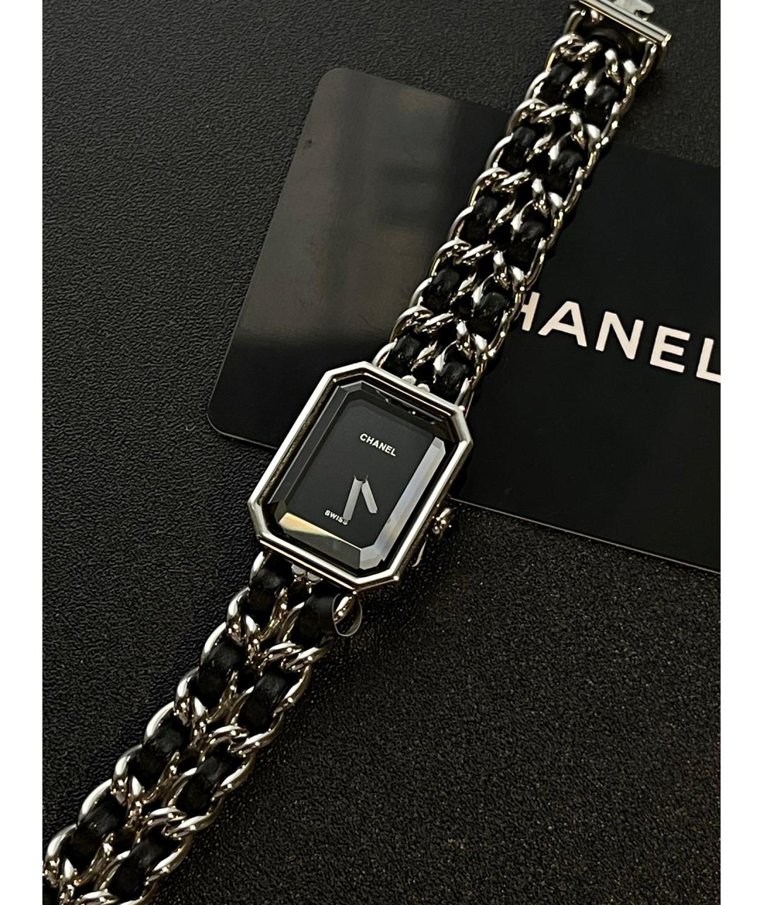 CHANEL Черные металлические часы, фото 3