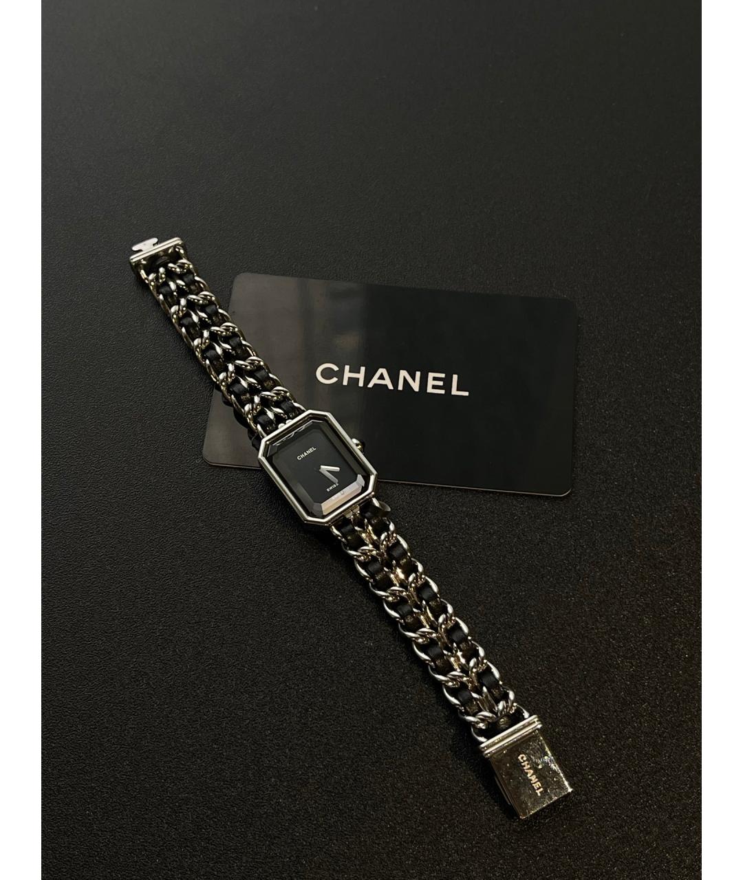 CHANEL Черные металлические часы, фото 5