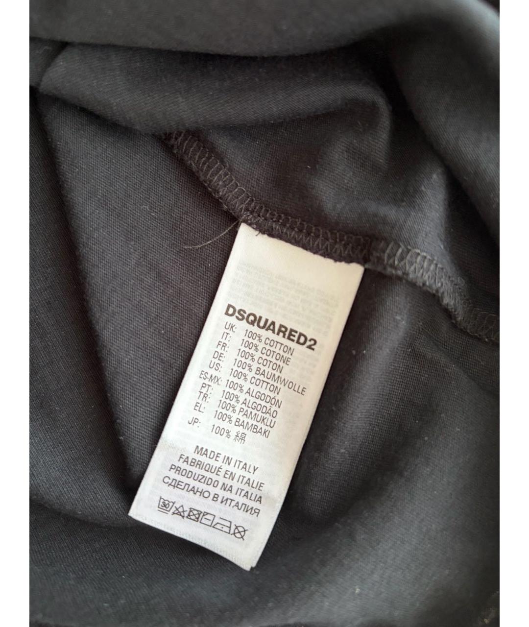 DSQUARED2 Черная хлопковая футболка, фото 4