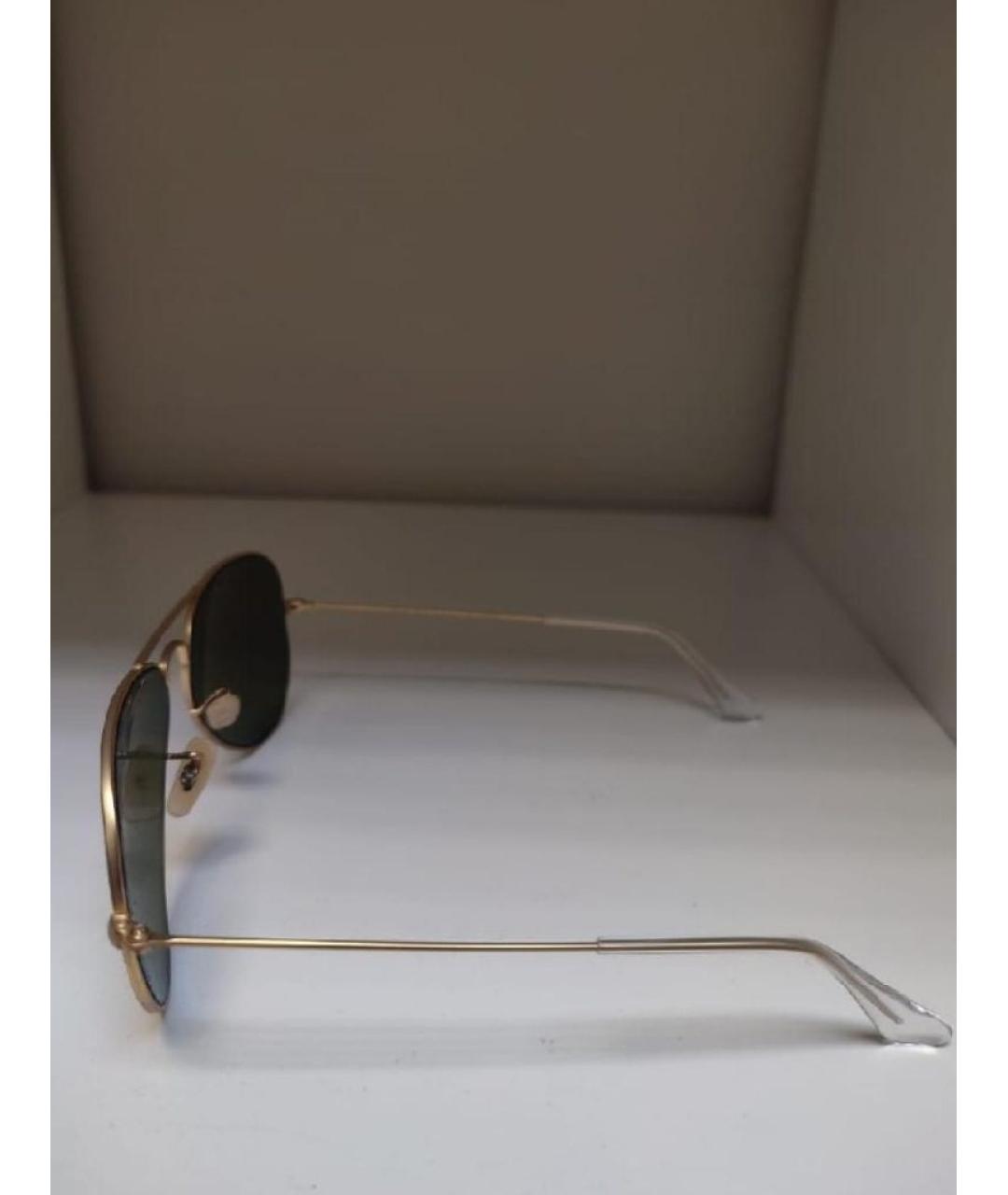 RAY BAN Золотые металлические солнцезащитные очки, фото 8