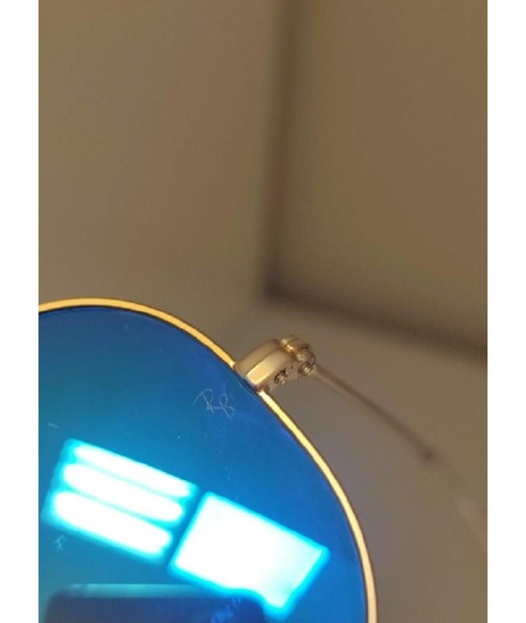 RAY BAN Золотые металлические солнцезащитные очки, фото 9