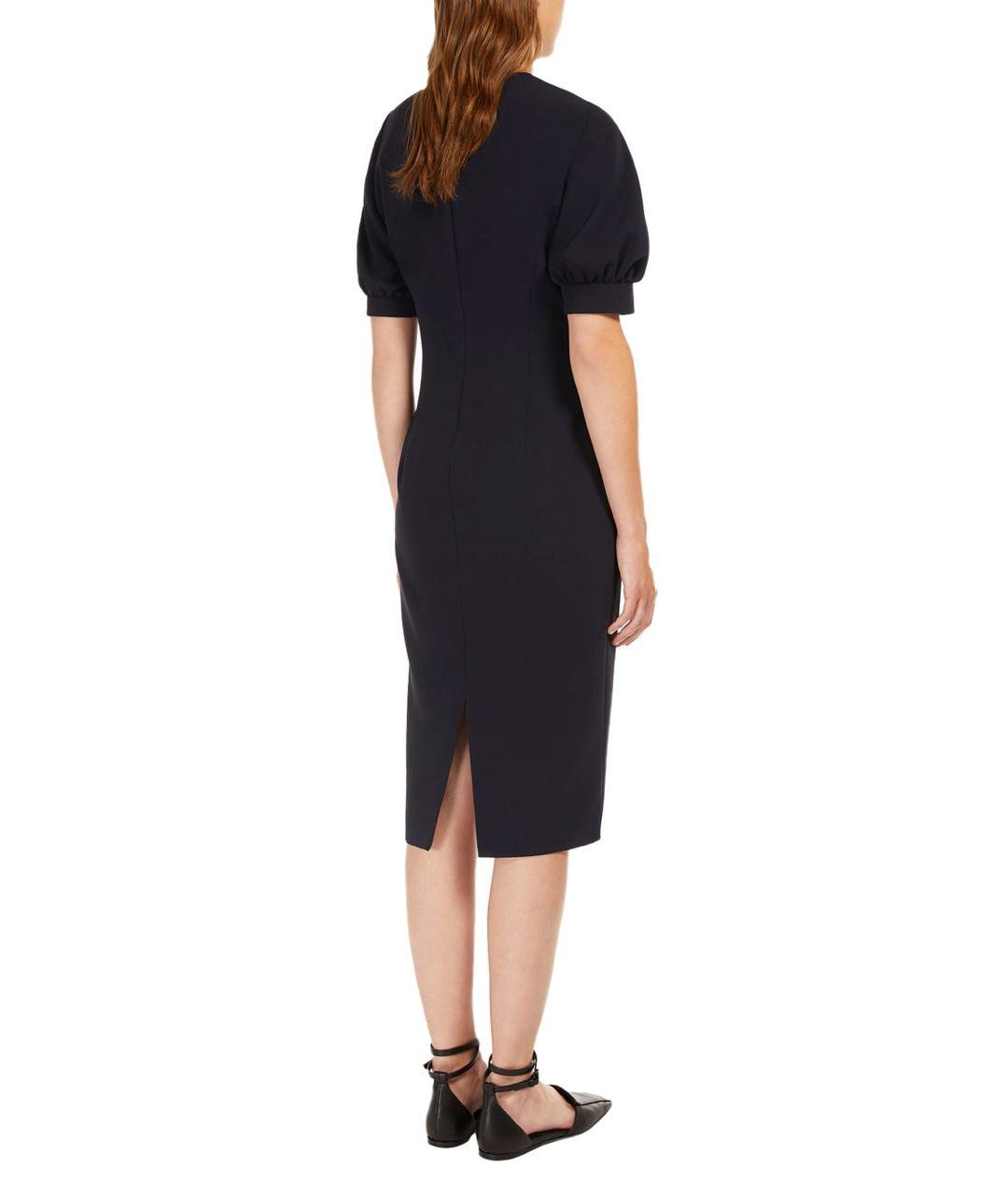 MAX MARA STUDIO Темно-синее ацетатное повседневное платье, фото 3