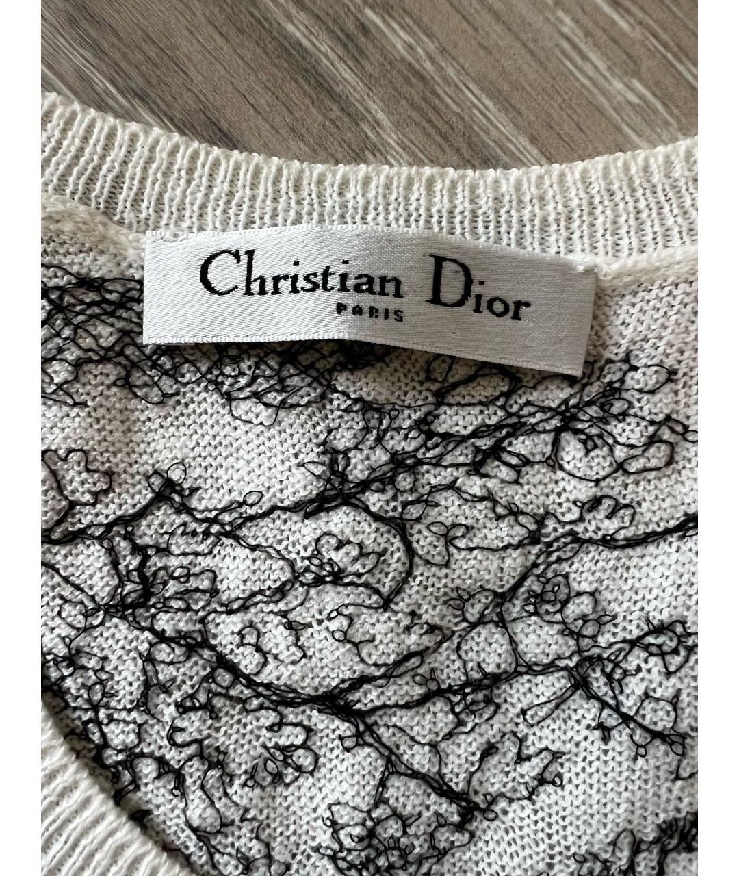 CHRISTIAN DIOR Белая кашемировая майка, фото 3