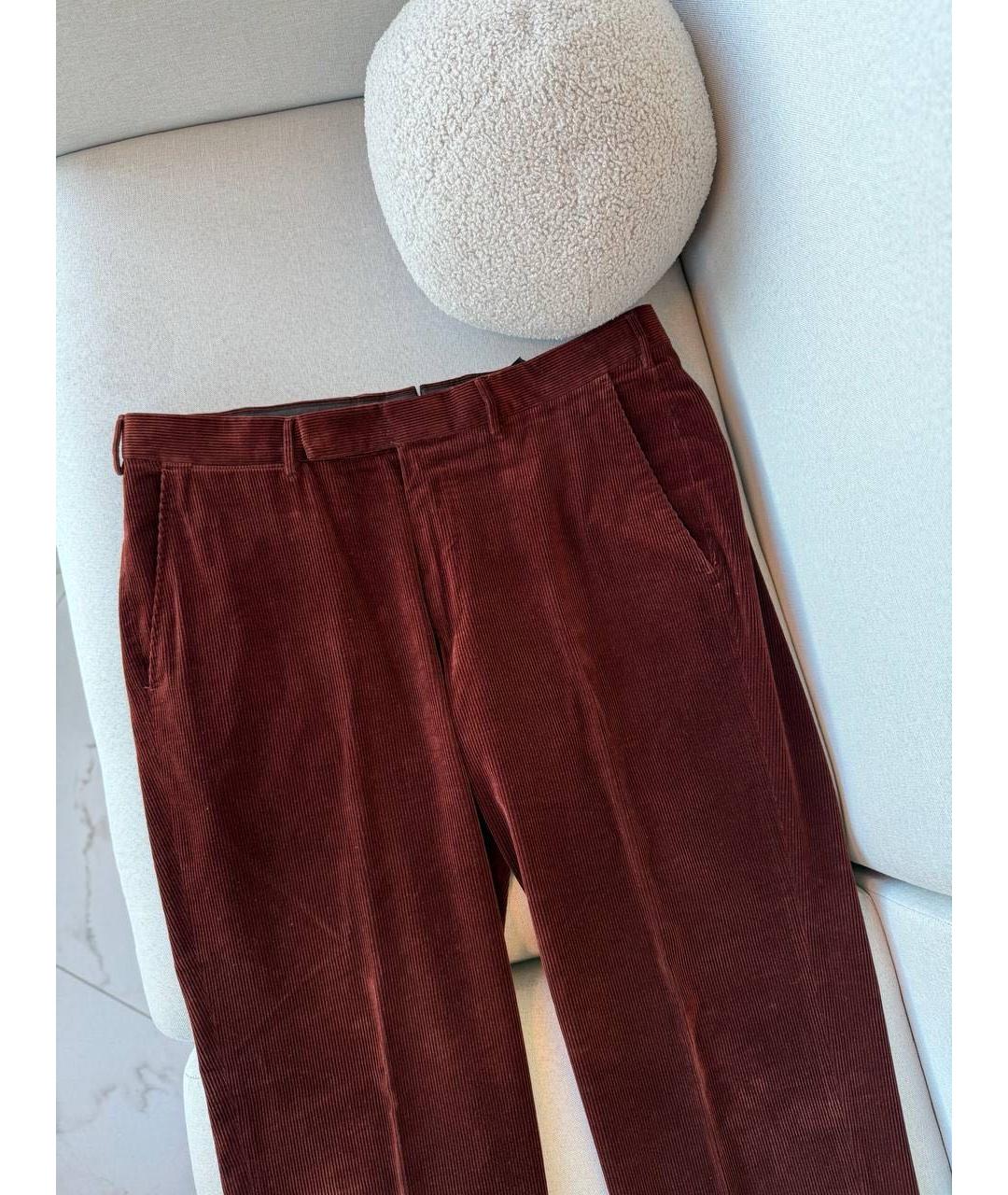 ERMENEGILDO ZEGNA XXX Коричневые хлопковые повседневные брюки, фото 8