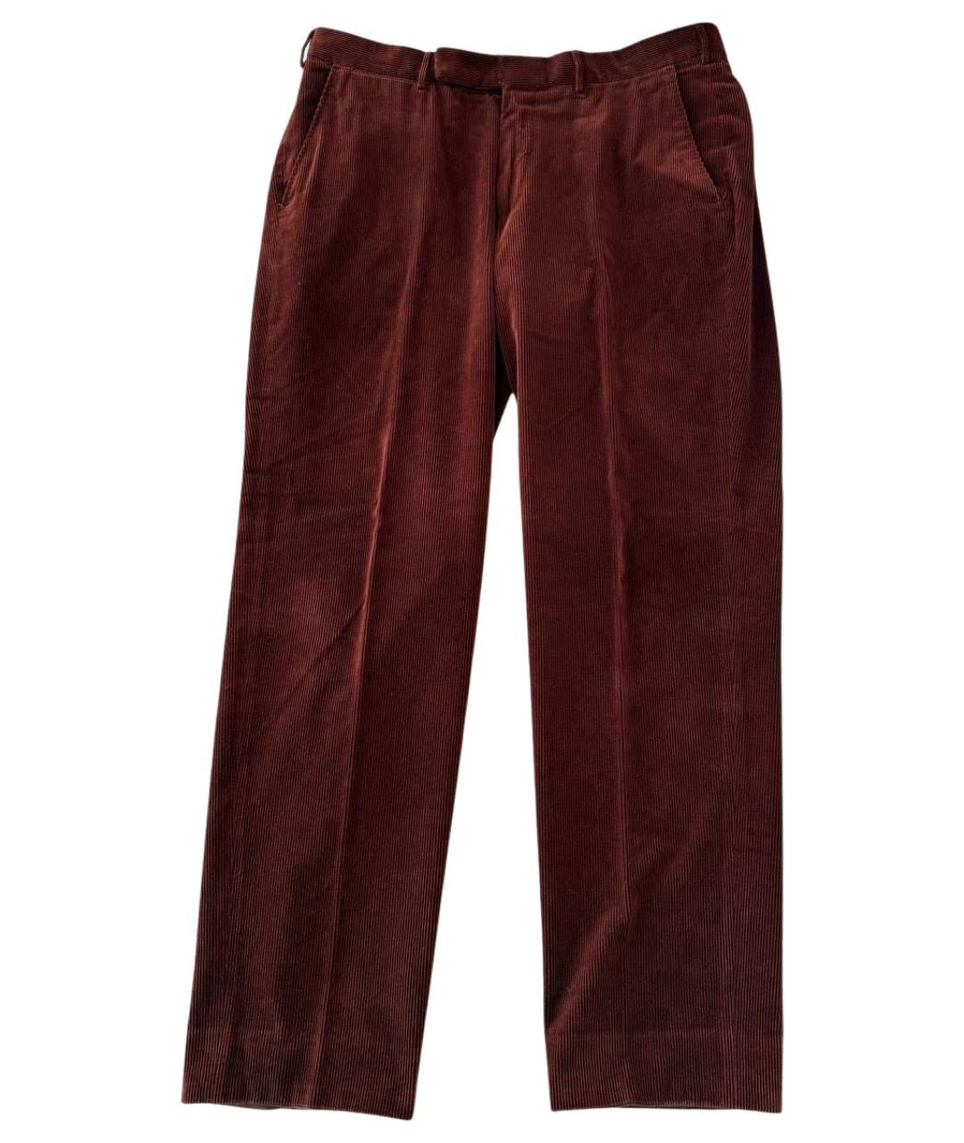 ERMENEGILDO ZEGNA XXX Коричневые хлопковые повседневные брюки, фото 1