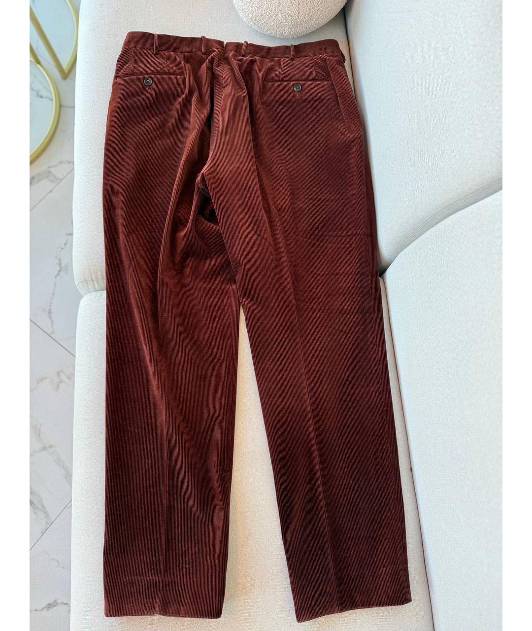 ERMENEGILDO ZEGNA XXX Коричневые хлопковые повседневные брюки, фото 2