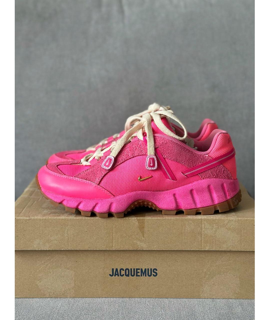 JACQUEMUS Розовые текстильные кроссовки, фото 4