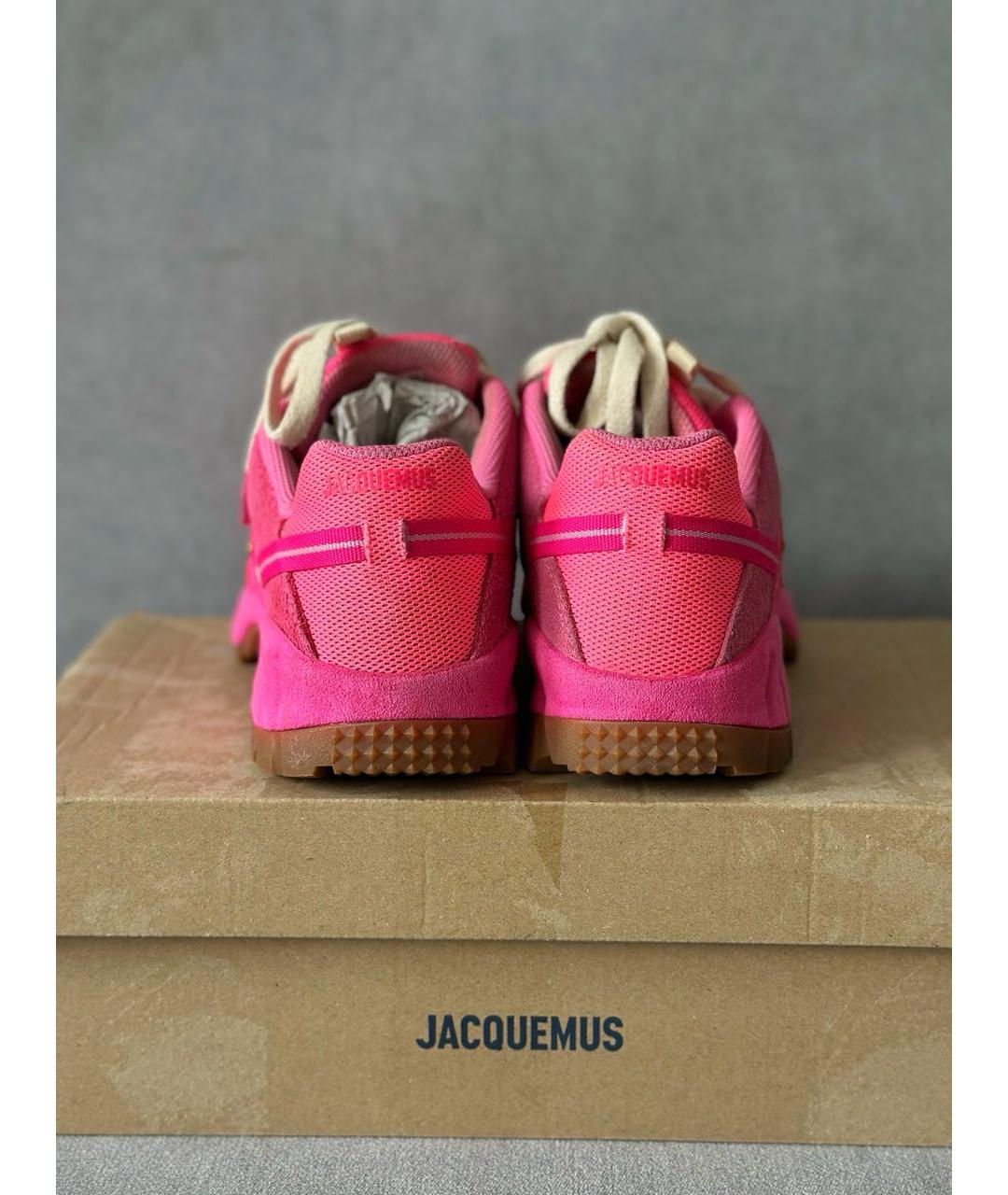 JACQUEMUS Розовые текстильные кроссовки, фото 6