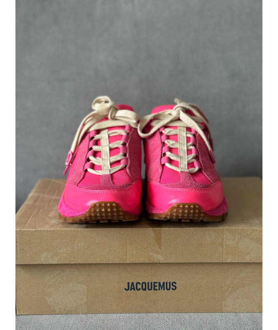 JACQUEMUS Розовые текстильные кроссовки, фото 5