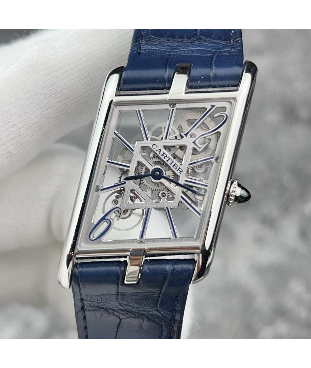 CARTIER Серебряные платиновые часы, фото 7
