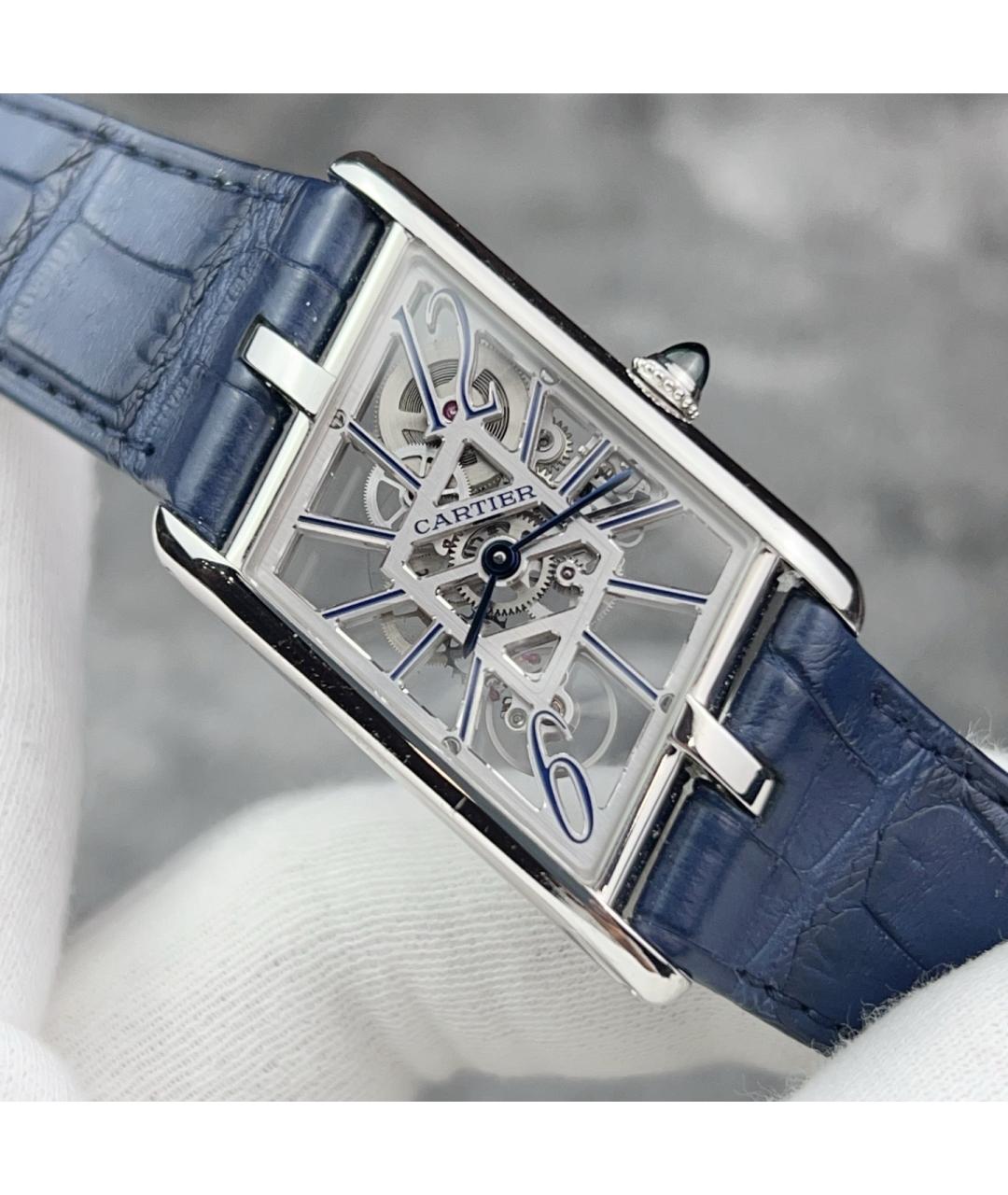 CARTIER Серебряные платиновые часы, фото 4