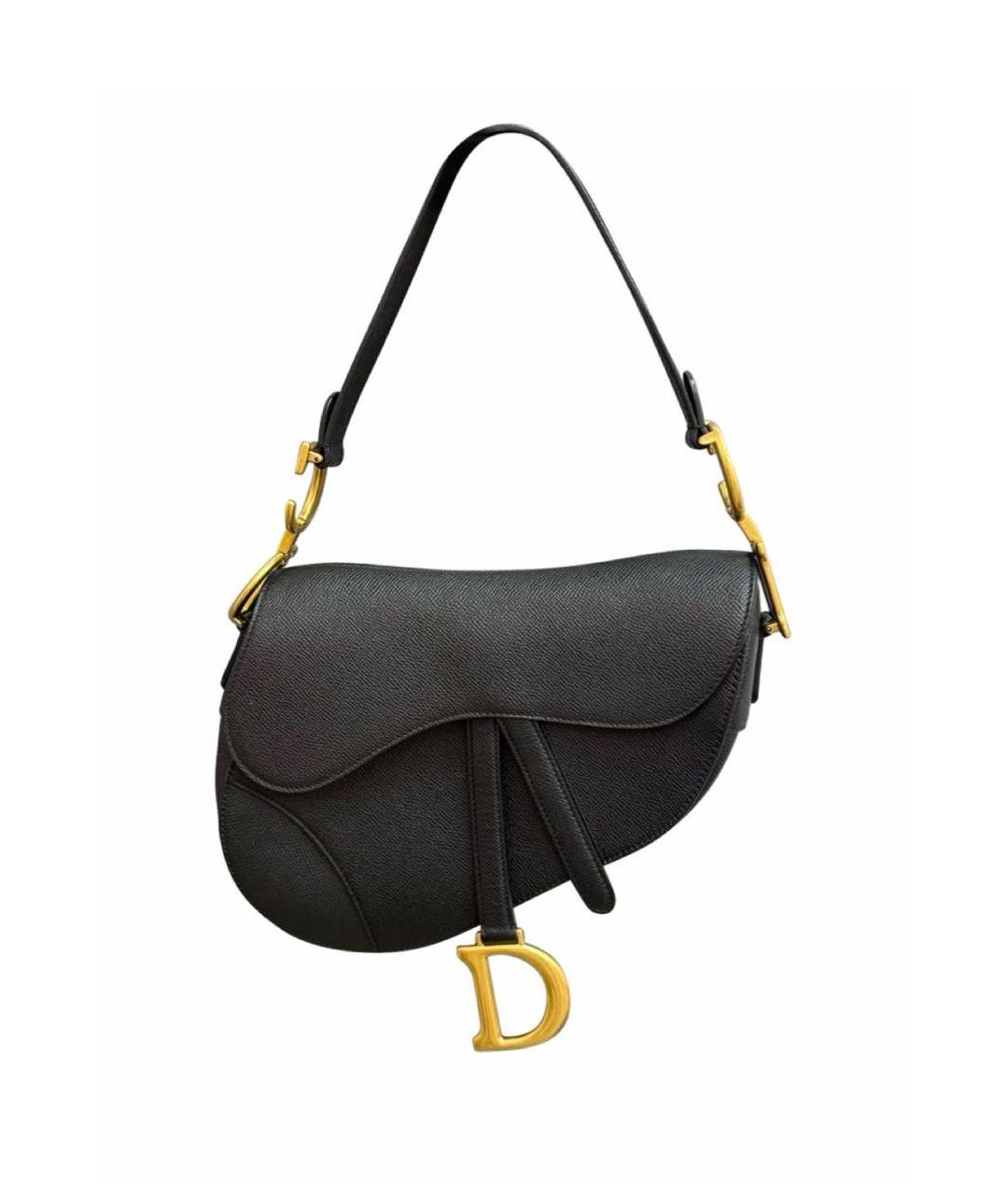 CHRISTIAN DIOR Черная кожаная сумка с короткими ручками, фото 6