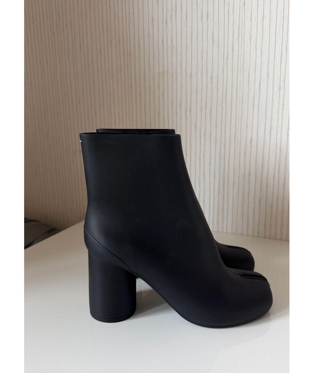 MAISON MARGIELA Черные резиновые ботильоны, фото 8