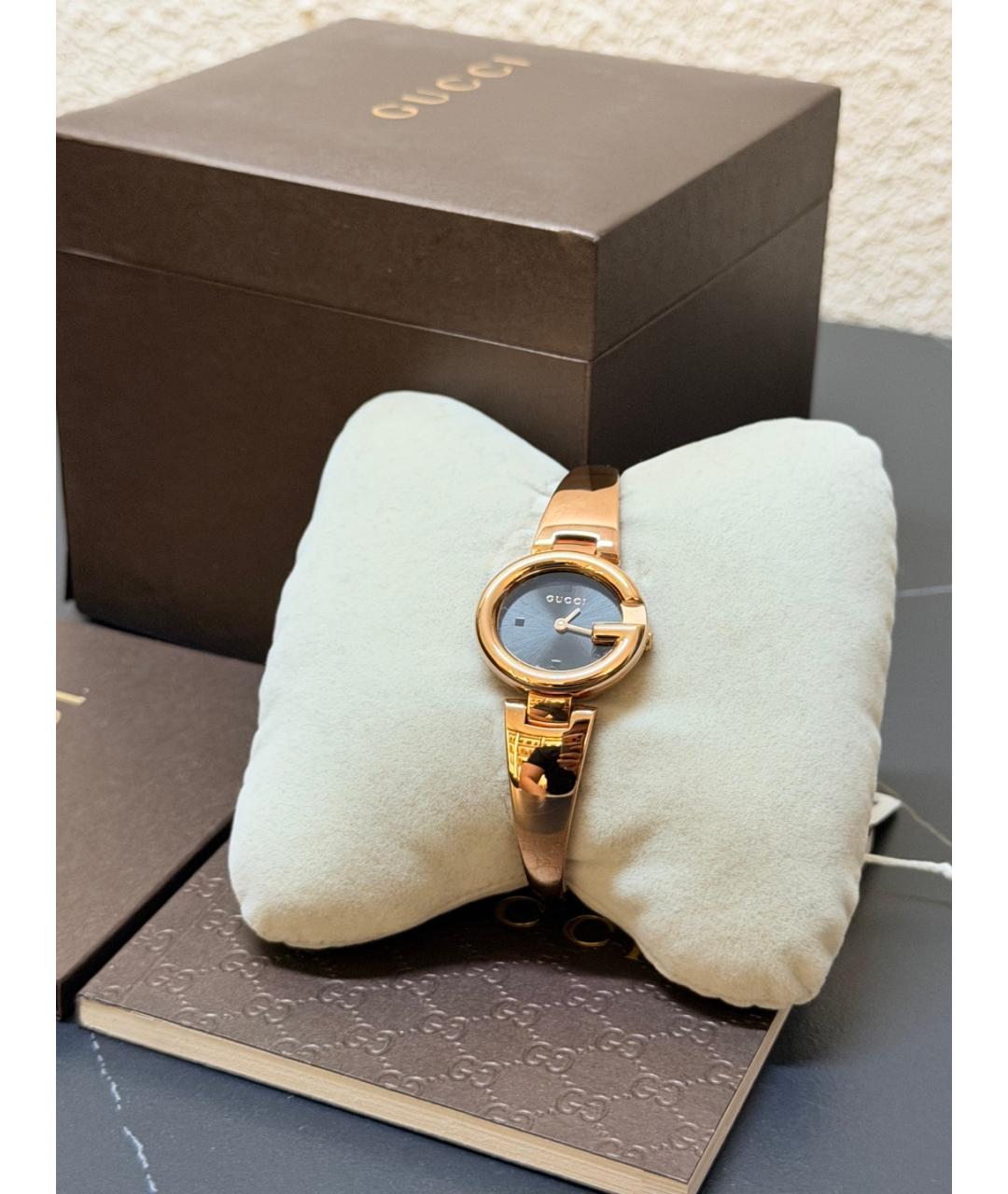 GUCCI Черные часы из розового золота, фото 8