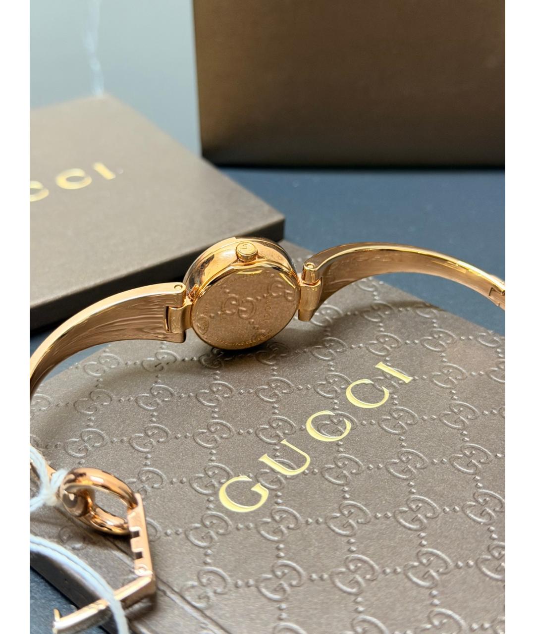 GUCCI Черные часы из розового золота, фото 6