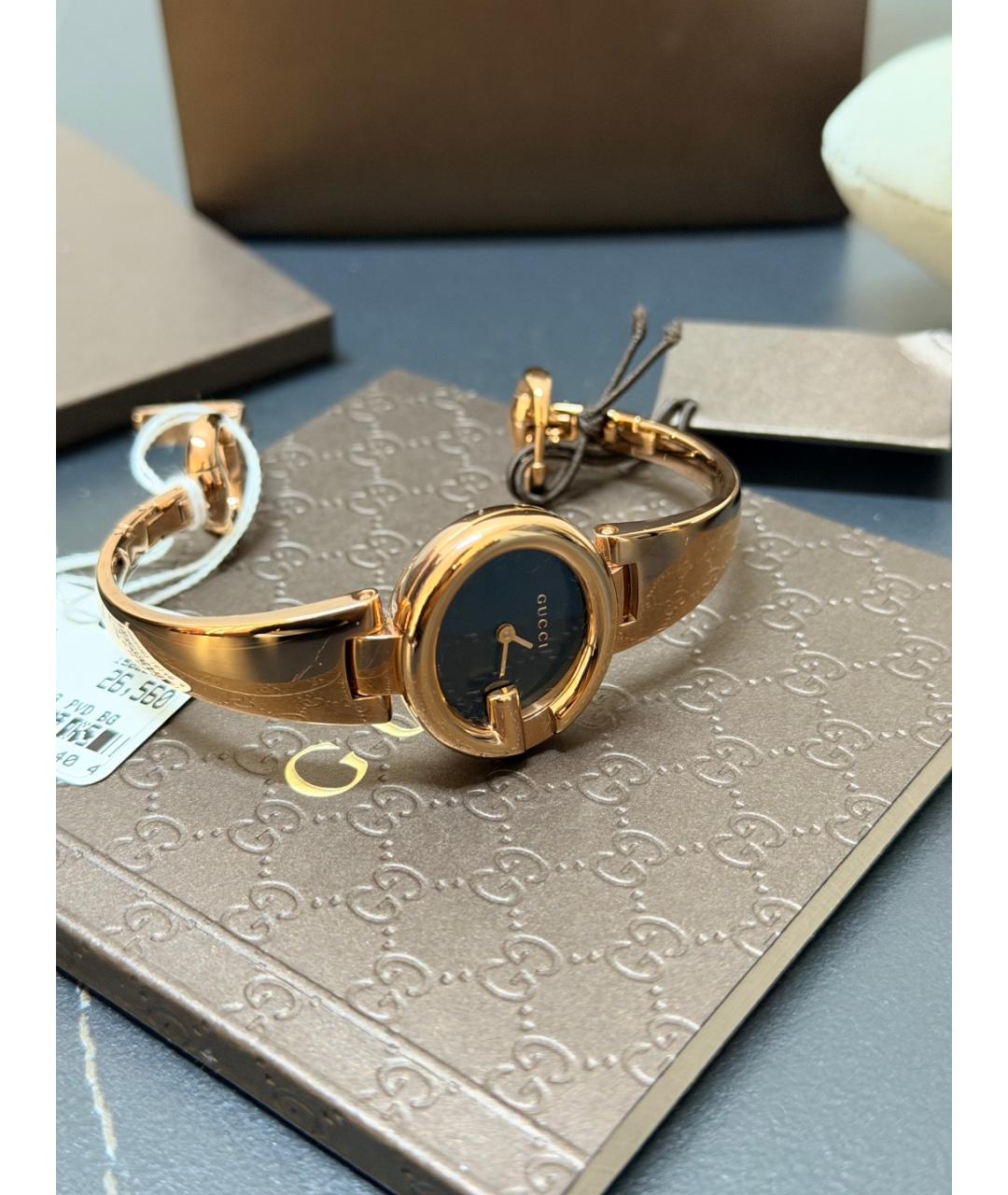 GUCCI Черные часы из розового золота, фото 7