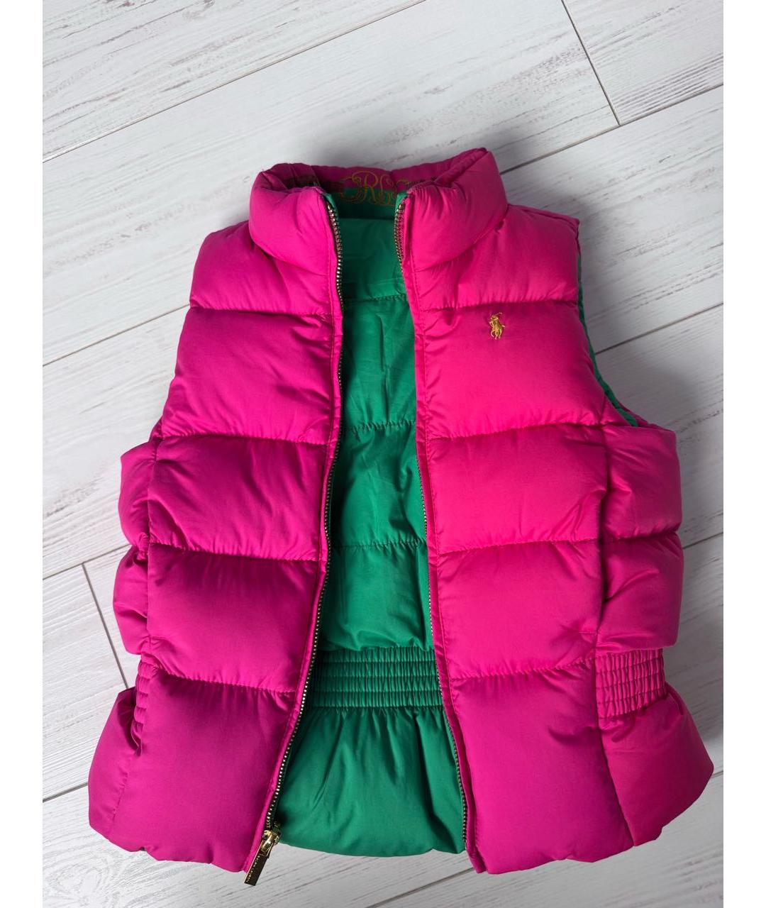 RALPH LAUREN Фуксия полиэстеровый жакет / жилет, фото 7