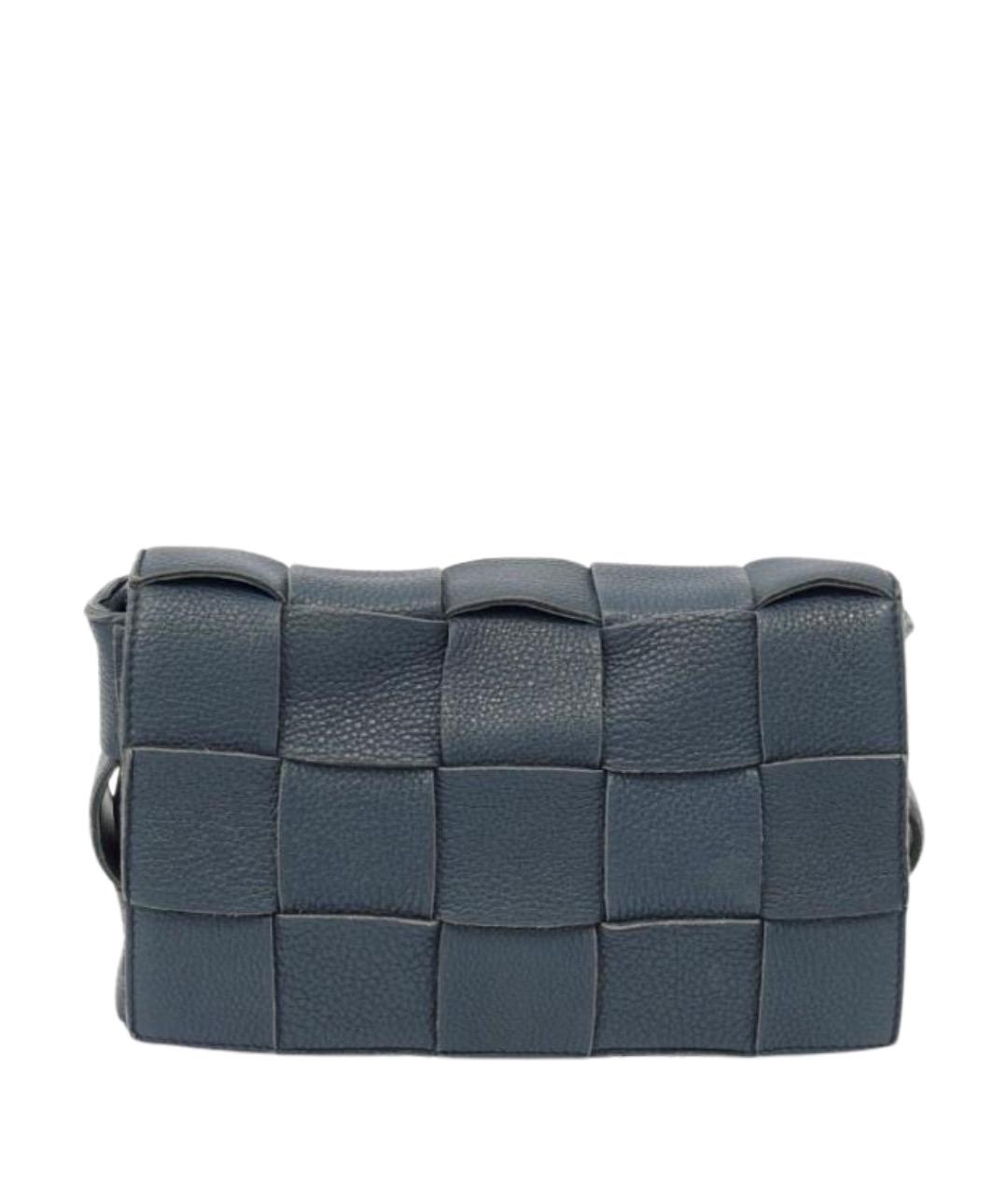 BOTTEGA VENETA Темно-синяя кожаная сумка через плечо, фото 1