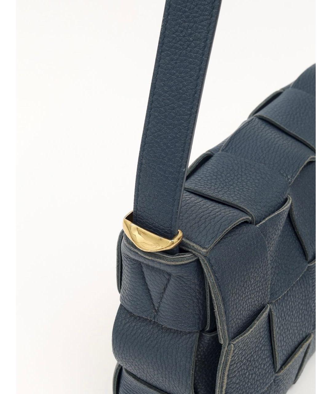 BOTTEGA VENETA Темно-синяя кожаная сумка через плечо, фото 6