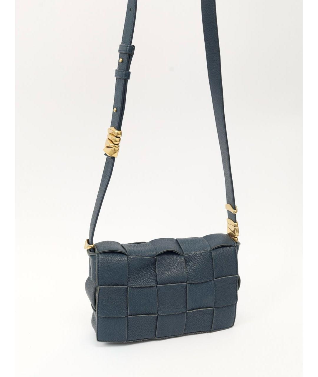BOTTEGA VENETA Темно-синяя кожаная сумка через плечо, фото 5