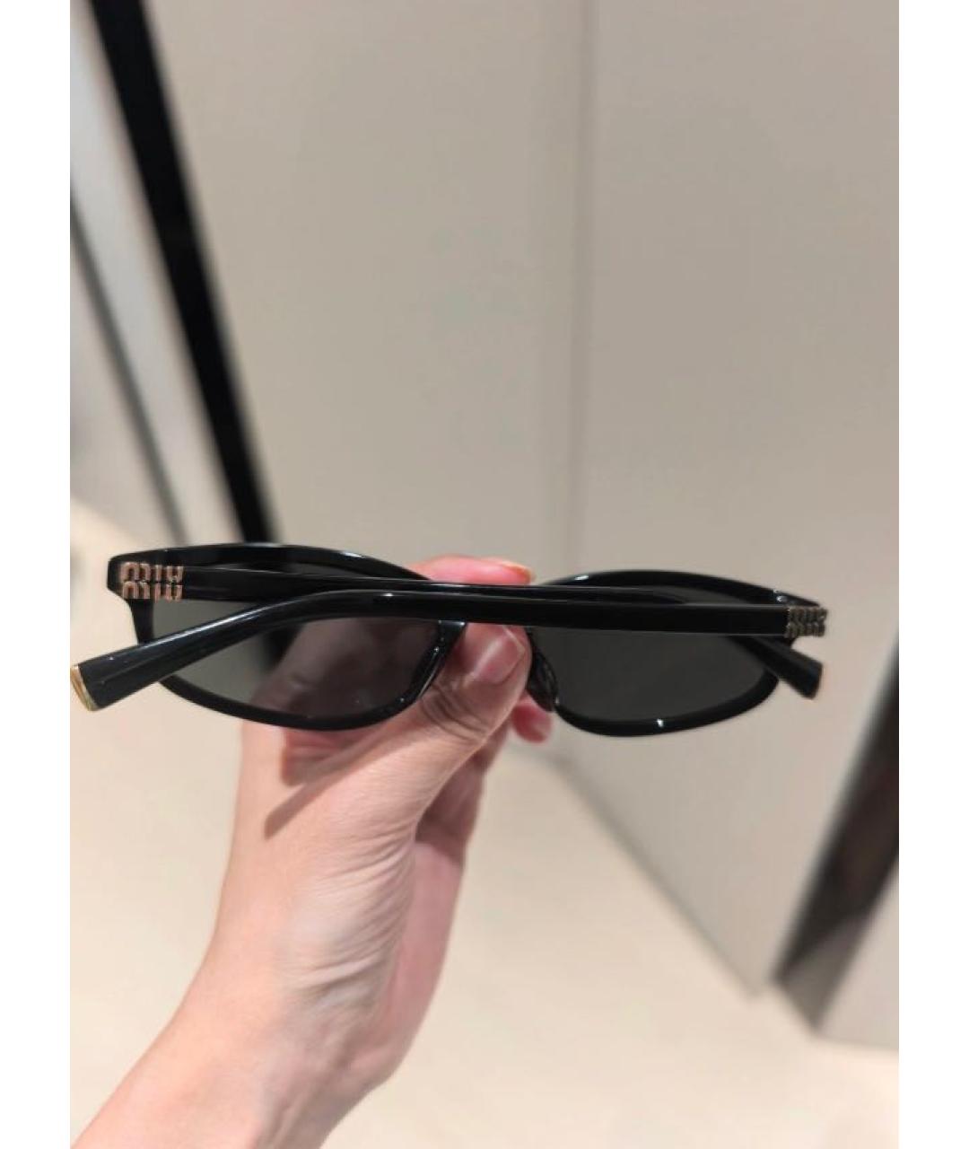 MIU MIU Черные пластиковые солнцезащитные очки, фото 6