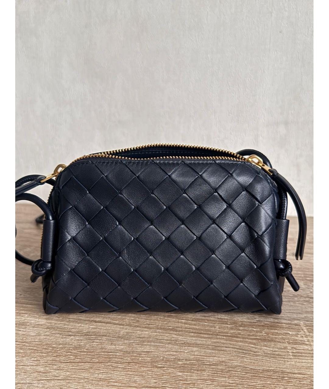 BOTTEGA VENETA Черная кожаная сумка через плечо, фото 8
