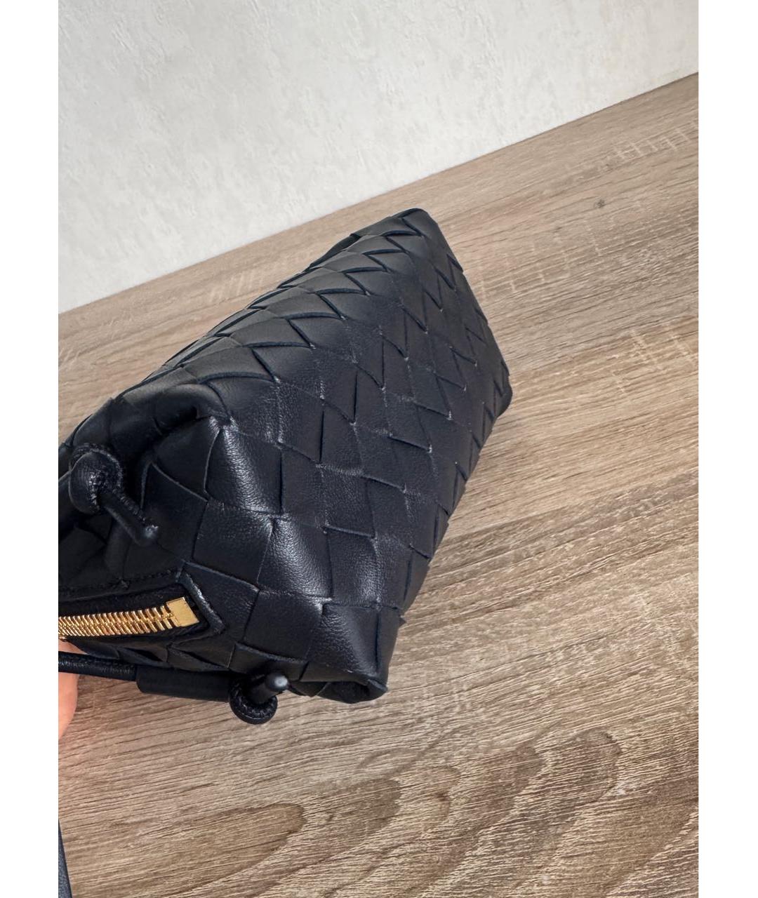 BOTTEGA VENETA Черная кожаная сумка через плечо, фото 3