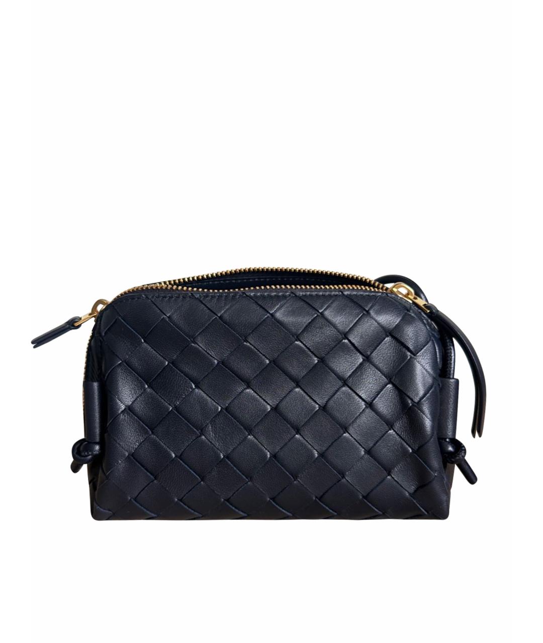 BOTTEGA VENETA Черная кожаная сумка через плечо, фото 1