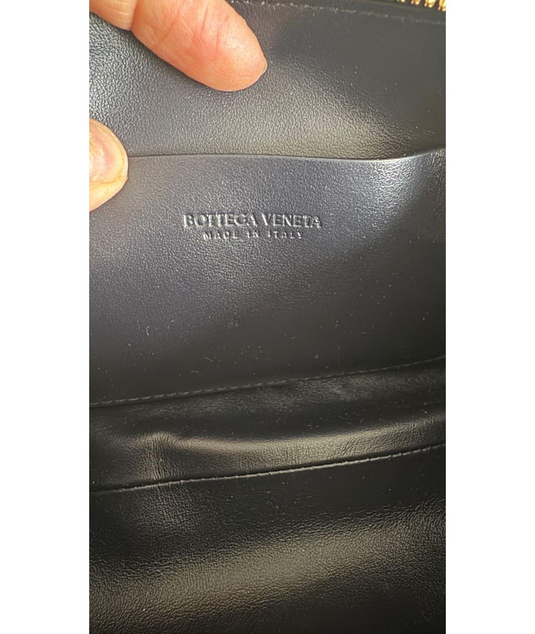 BOTTEGA VENETA Черная кожаная сумка через плечо, фото 5