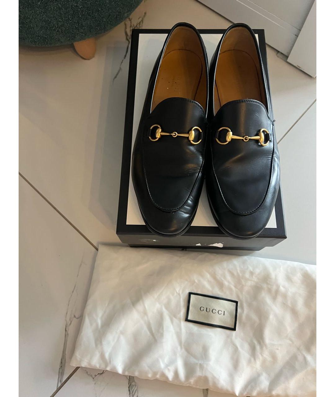 GUCCI Черные кожаные лоферы, фото 5