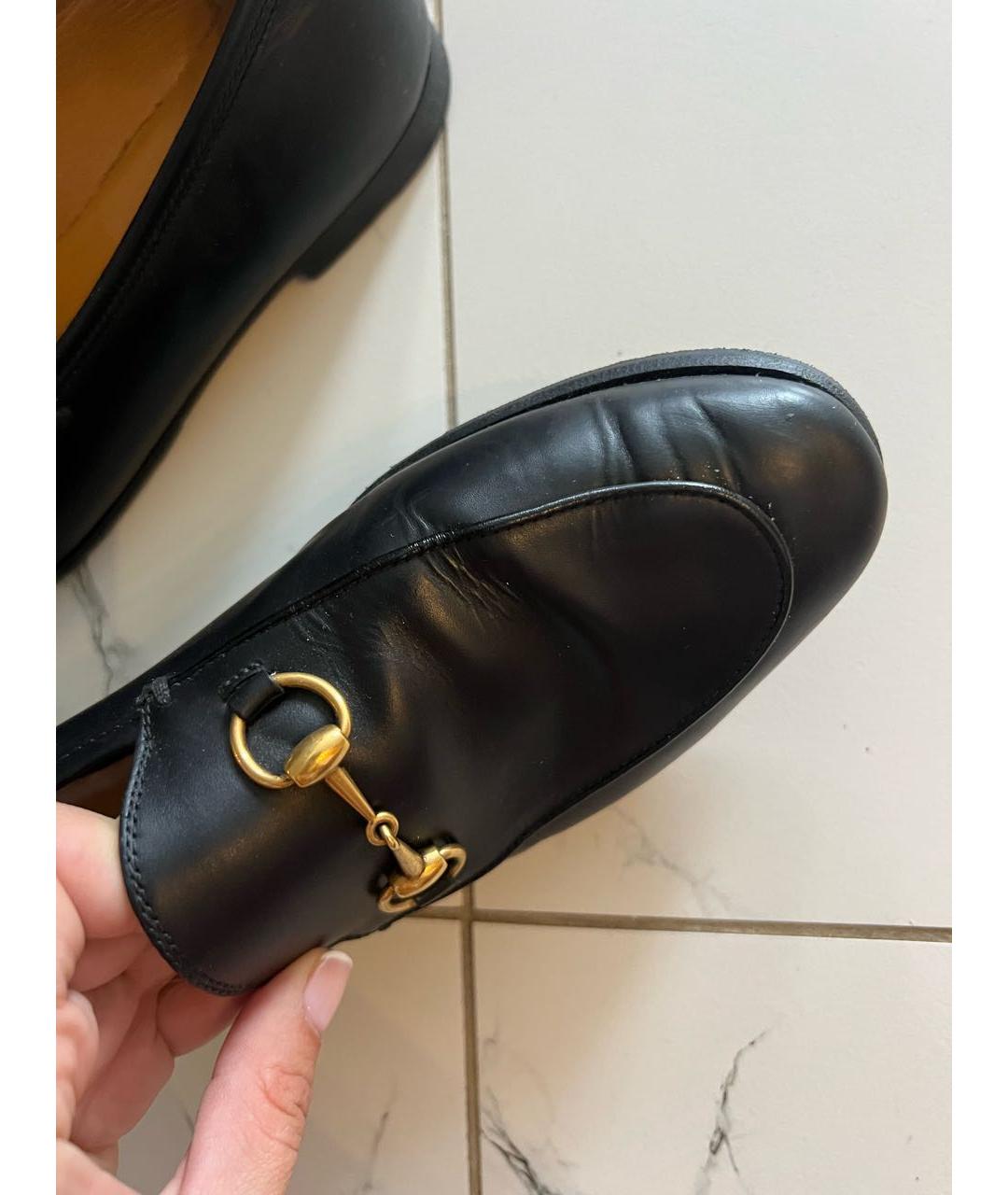 GUCCI Черные кожаные лоферы, фото 4