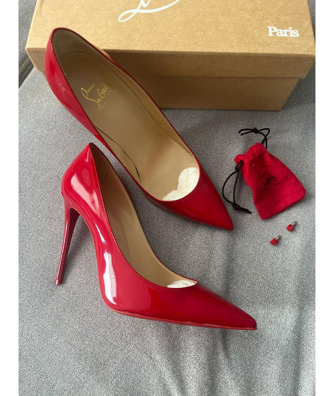 CHRISTIAN LOUBOUTIN Красные туфли из лакированной кожи, фото 5