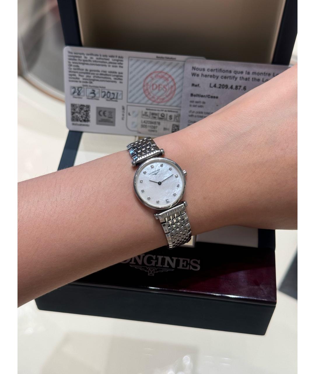 LONGINES Белые часы, фото 6