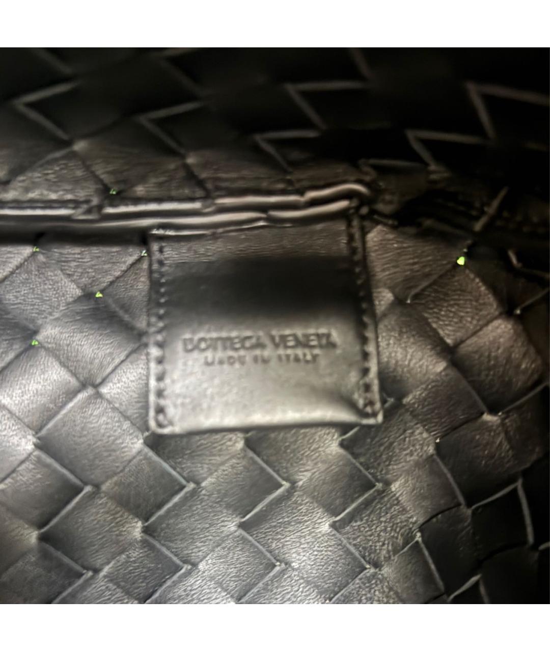 BOTTEGA VENETA Черная кожаная сумка с короткими ручками, фото 7