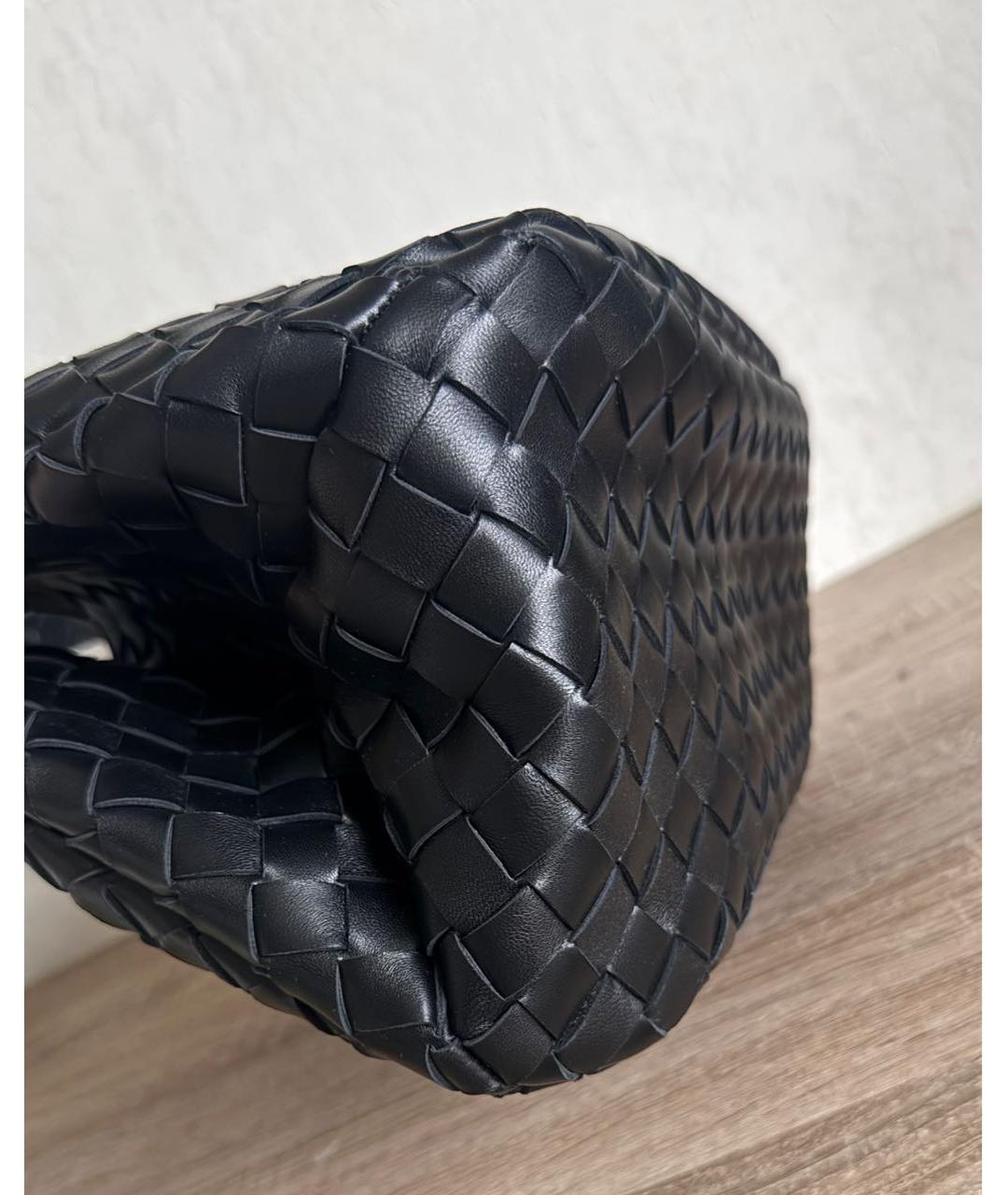 BOTTEGA VENETA Черная кожаная сумка с короткими ручками, фото 5