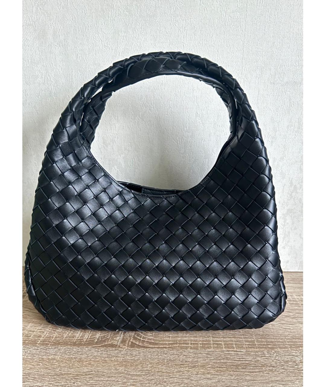 BOTTEGA VENETA Черная кожаная сумка с короткими ручками, фото 2
