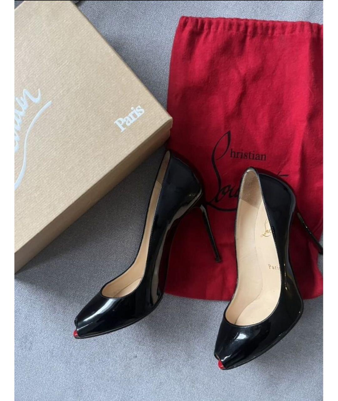 CHRISTIAN LOUBOUTIN Черные туфли из лакированной кожи, фото 5