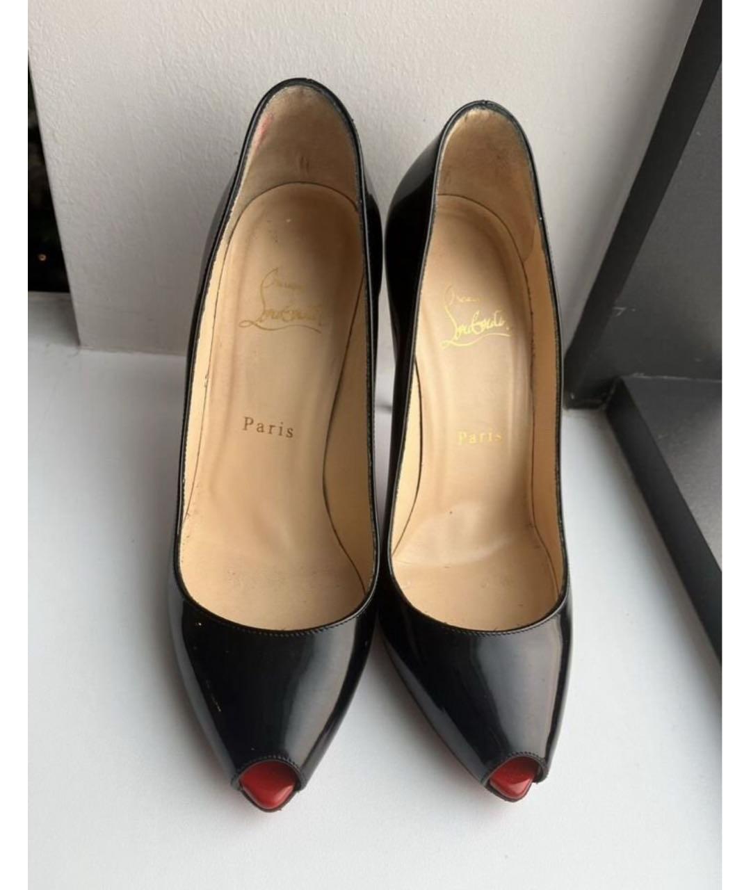 CHRISTIAN LOUBOUTIN Черные туфли из лакированной кожи, фото 2