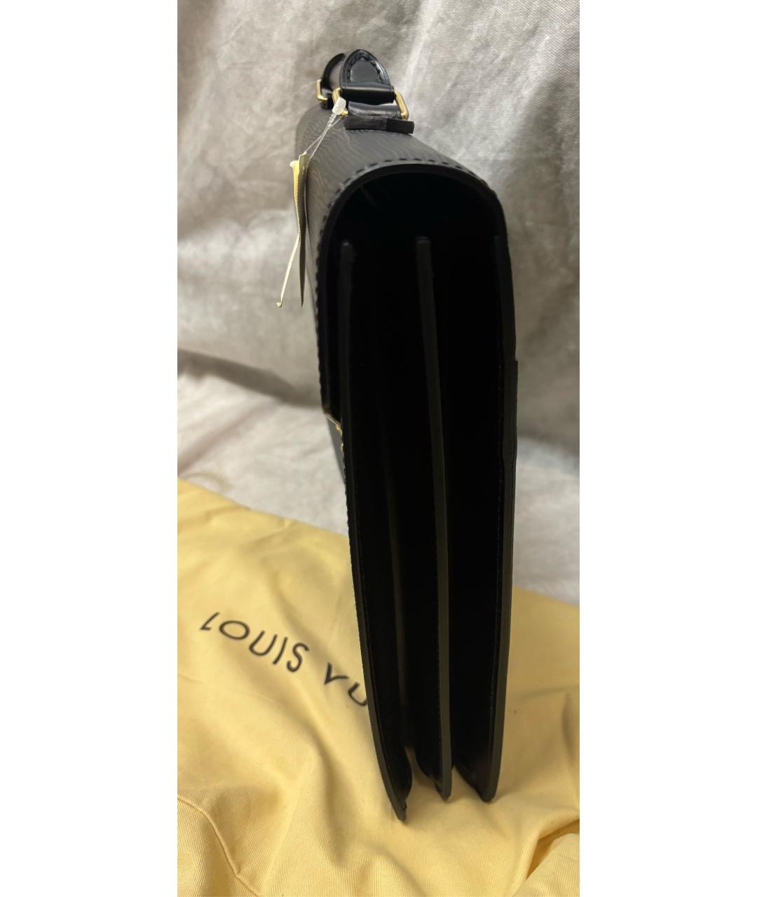 LOUIS VUITTON Черный кожаный портфель, фото 2