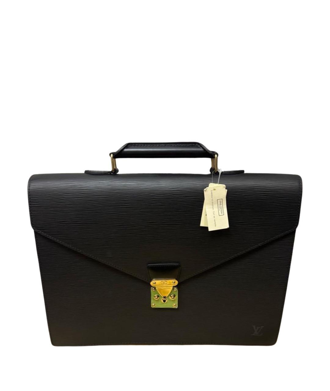 LOUIS VUITTON Черный кожаный портфель, фото 1