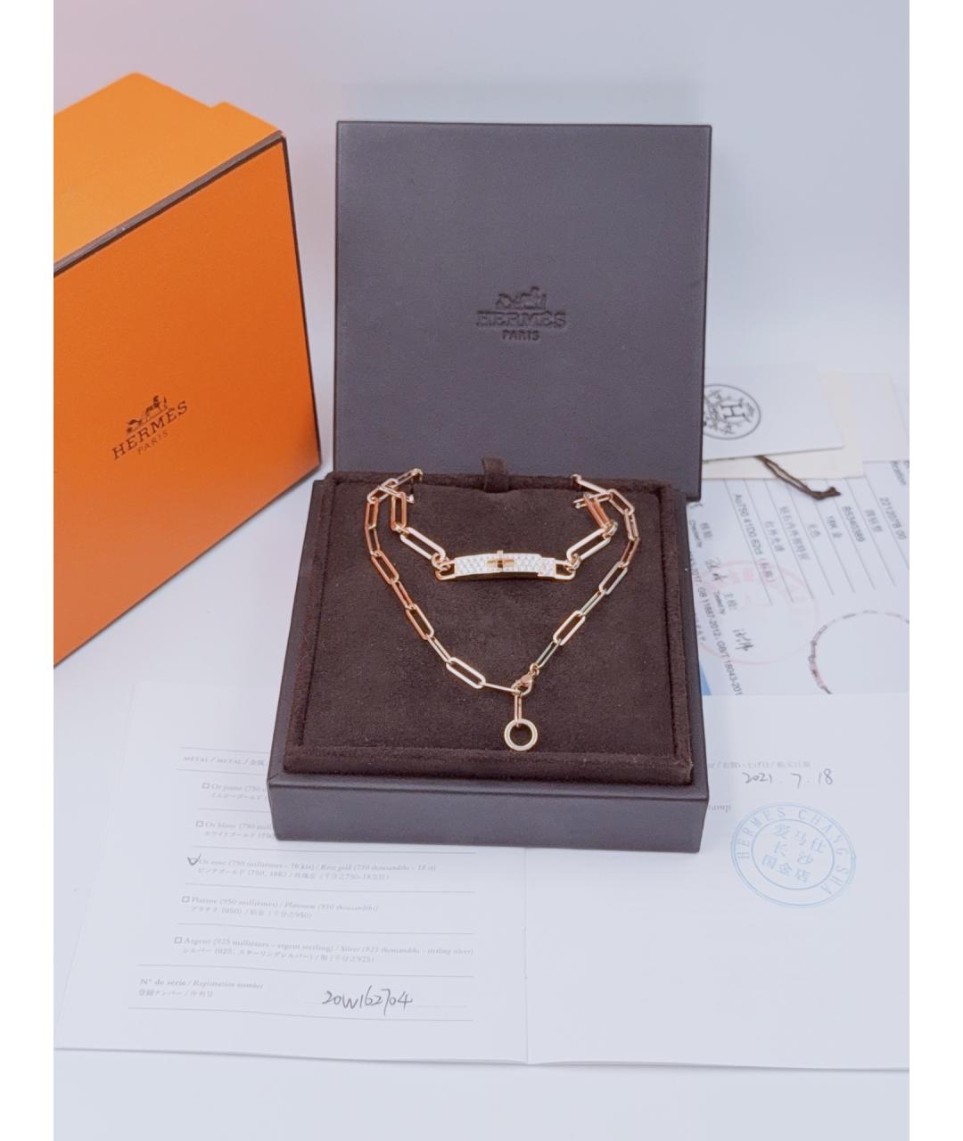 HERMES Золотой браслет из розового золота, фото 4