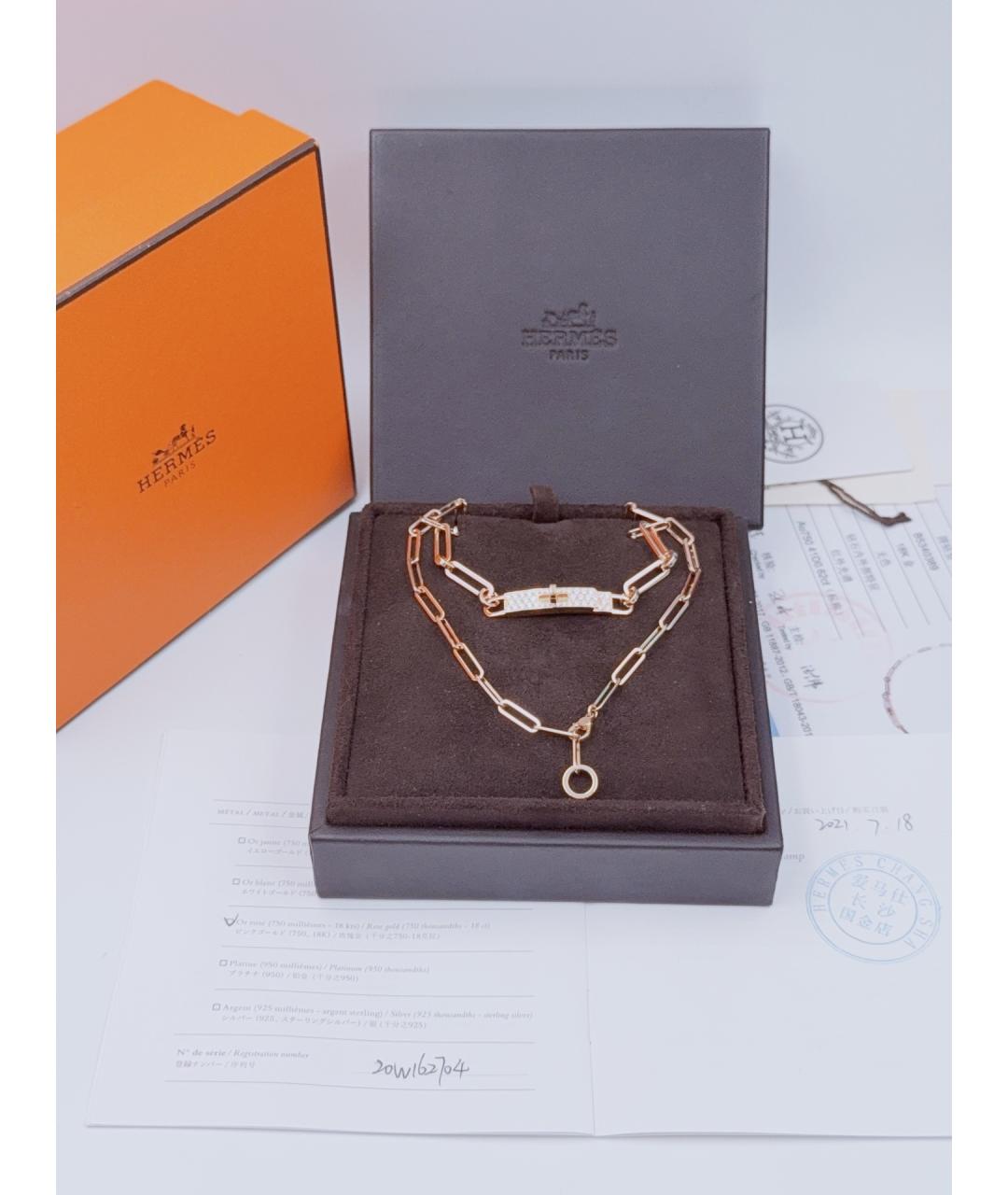 HERMES Золотой браслет из розового золота, фото 3