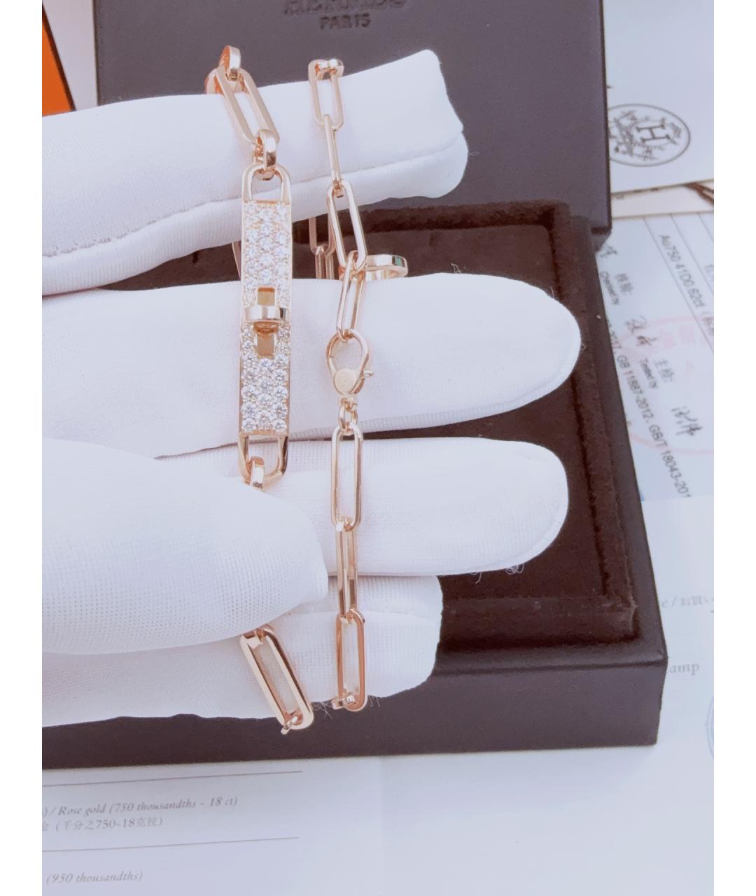 HERMES Золотой браслет из розового золота, фото 5