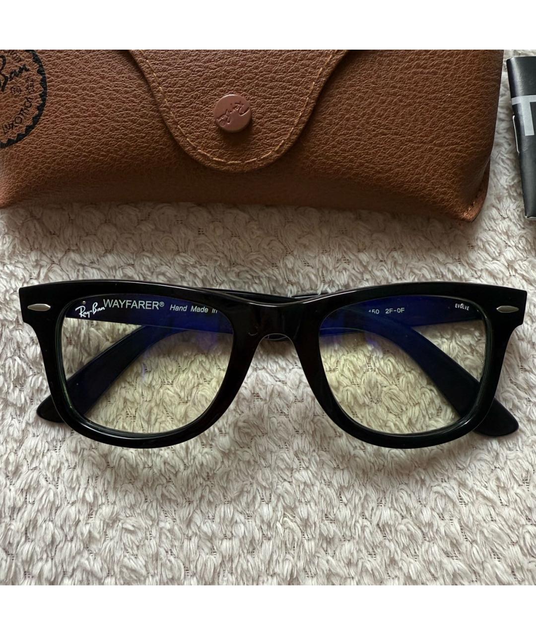 RAY BAN Черные пластиковые солнцезащитные очки, фото 5