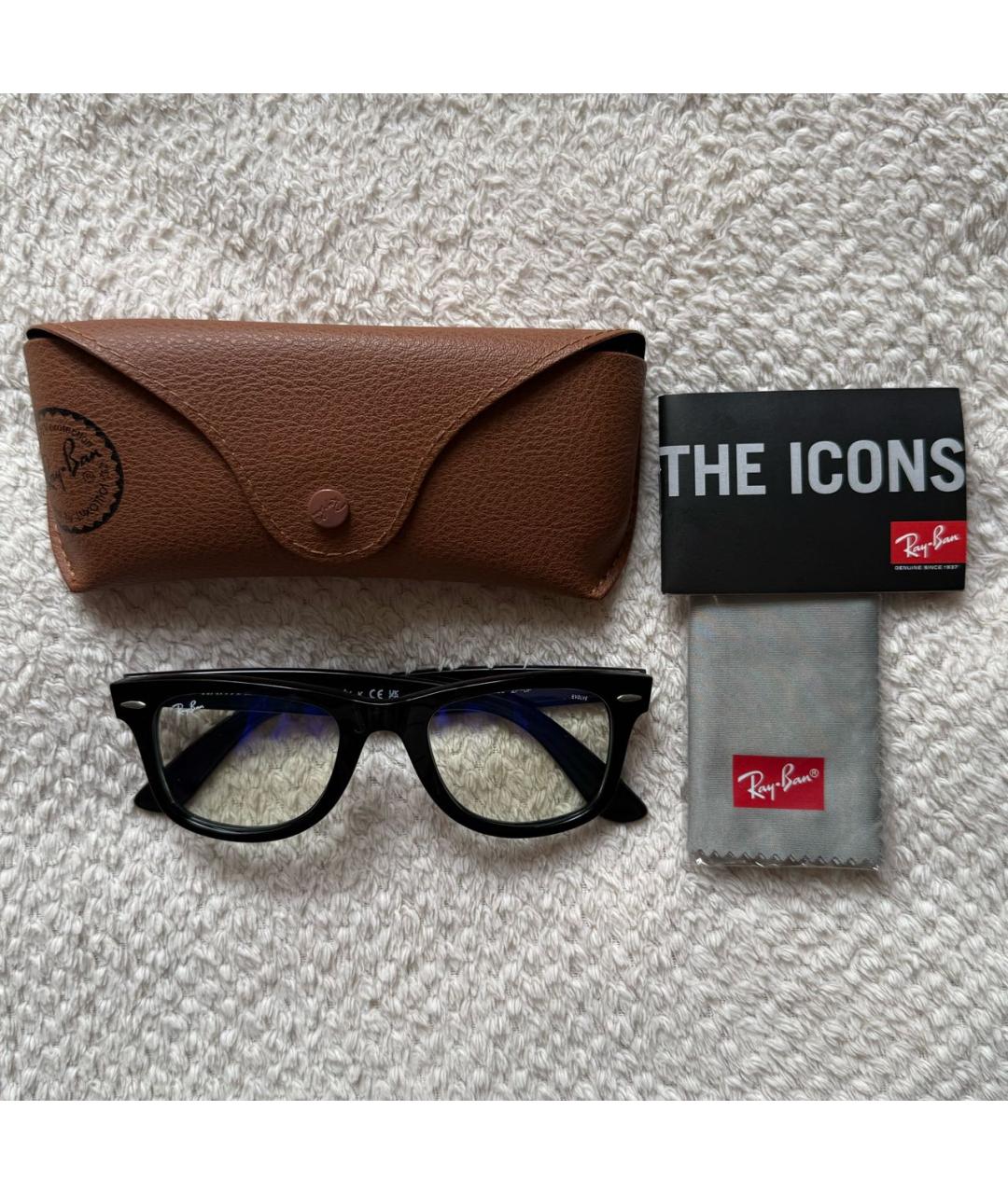 RAY BAN Черные пластиковые солнцезащитные очки, фото 2