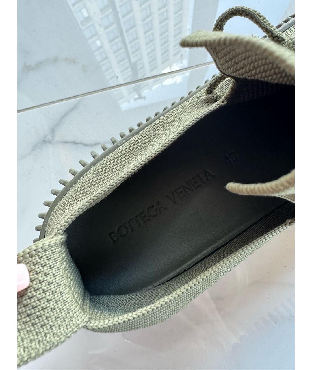 BOTTEGA VENETA Хаки текстильные низкие кроссовки / кеды, фото 4