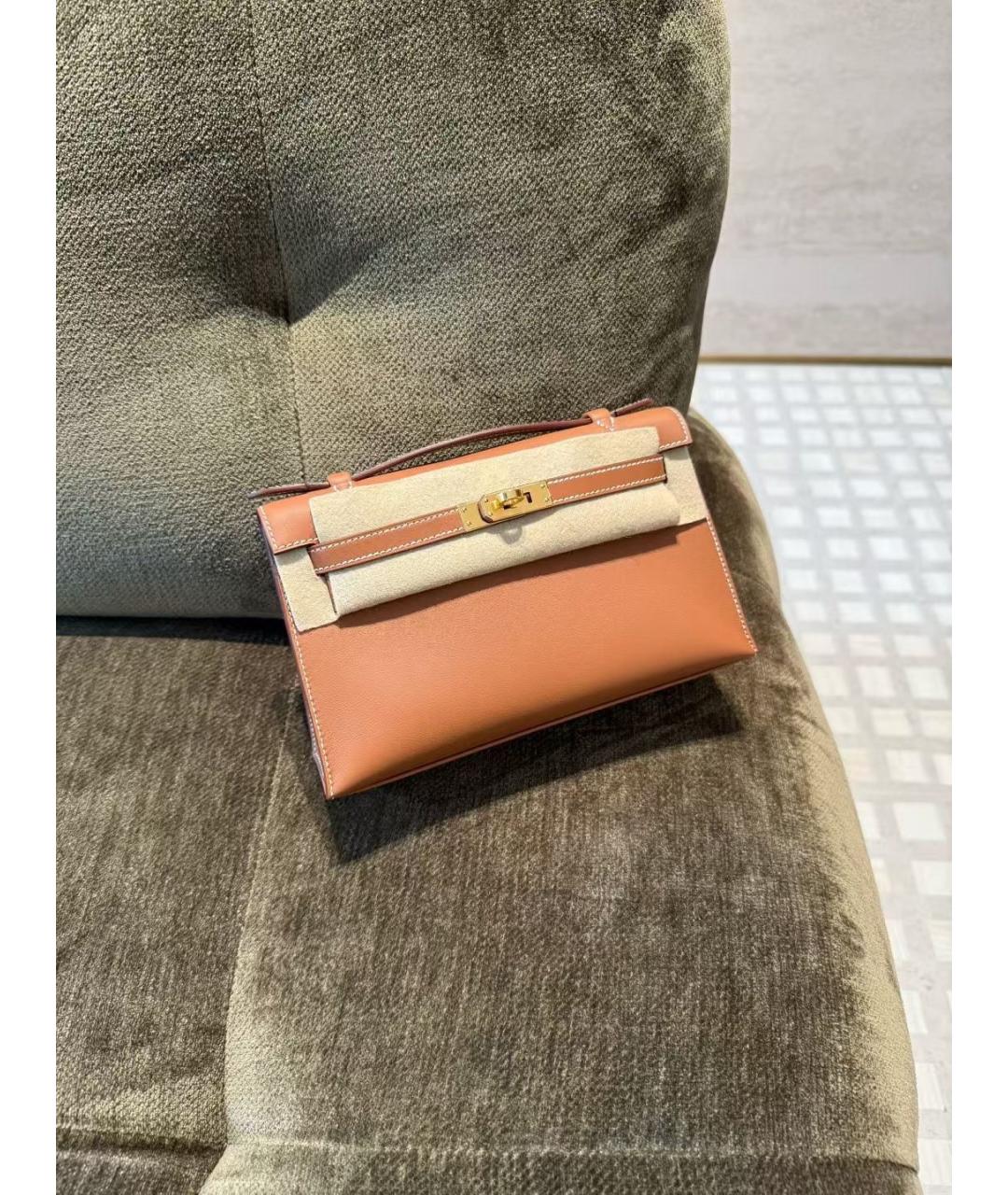 HERMES Коричневая кожаная сумка через плечо, фото 3